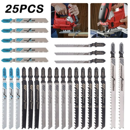 

Everso HCS/HSS/BIM T-Shank Jigsaw Blades Curve Cutting Tool Kits for Wood Plastic Suitable for Wood Plastic Thin Metal