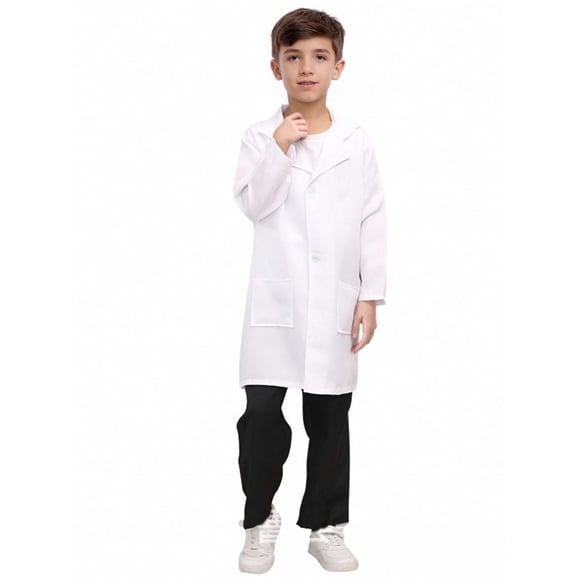 Wdgfv Kids Doctor Lab Coat Science Experiment Role Play Dress Up For Children Educational Pretend Play Outfit White 9-10 Years
