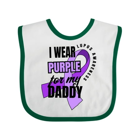 

Inktastic I Wear Purple for My Daddy Lupus Awareness Gift Baby Boy or Baby Girl Bib