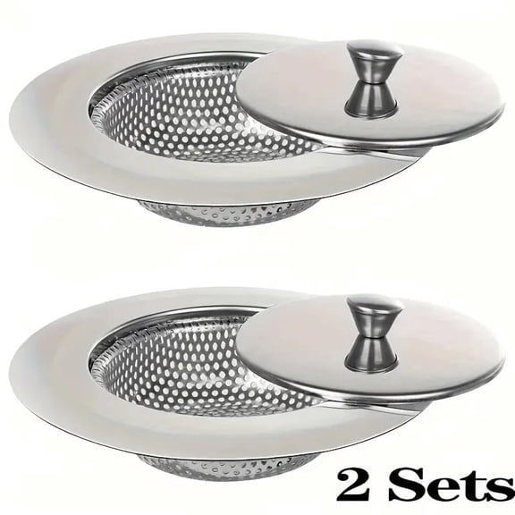 Kitchen Stainless Steel Food Catcher Sink Strainer with Cover Lid, Drain Filter for Kitchen Basin
