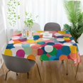 thumbnail image 3 of Yayeee Tablecloths 54" x 54" Rectangle Wrinkle Resistant Party Table Cover, Dark Colorful Circles, 3 of 8