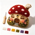 thumbnail image 2 of Linnome Whimsical Village Fabric Poke Art Kit Cottage No-Sew - Punch Needle Craft Set with 6 Styles & Guide - Relaxing Handmade Home Decor Craft Activity for Adults Beginners, 2 of 8