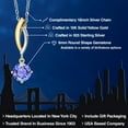 thumbnail image 2 of Gem Stone King 925 Silver and 10K Yellow Gold Blue Tanzanite Pendant Necklace for Women | 0.90 Cttw | Gemstone December Birthstone | Round 6MM | With 18 inch Silver Chain, 2 of 6