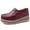 Wine Red, variant on Women's Casual Loafers Slip On Leather Wedges Shoes Casual Platform Walking Shoes Female Classic Flats Boat Shoes