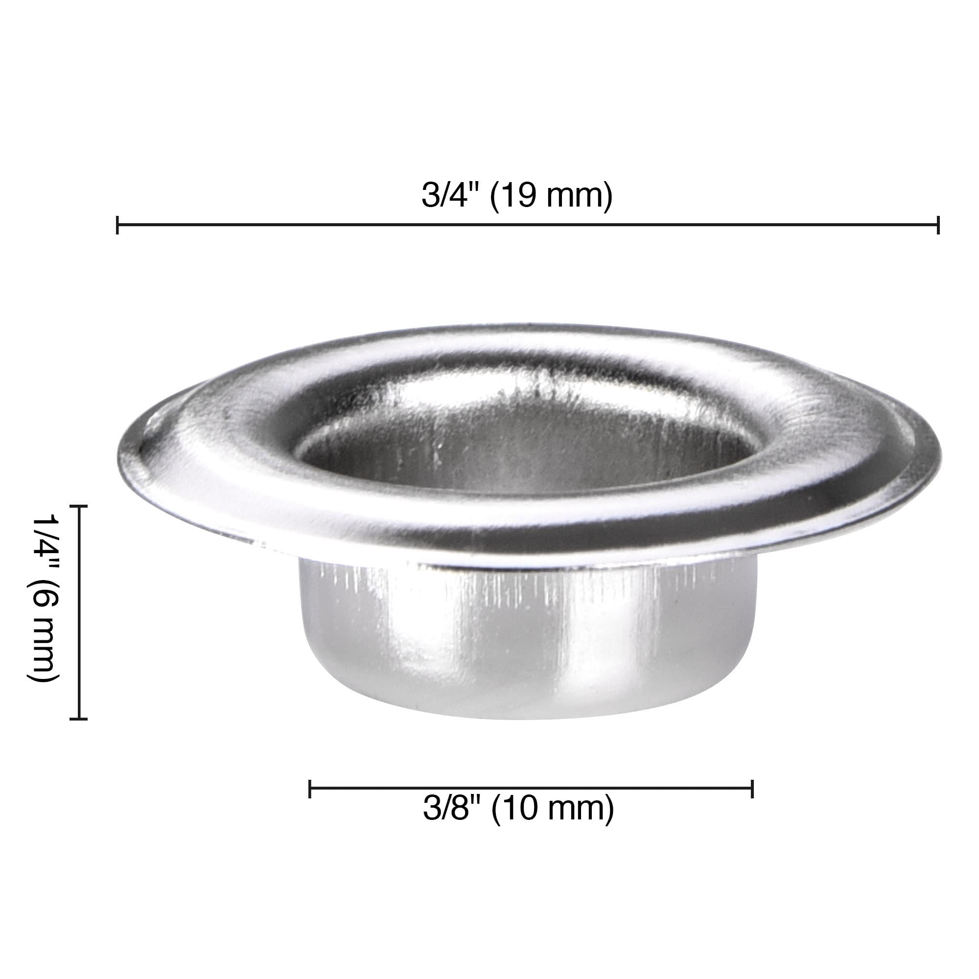 Yescom 1000 pcs 3/8" Grommet Kit 10mm Size #2 Nickel Grommets Compatible with Semi Automatic Grommet Machine for Fabric Canvas Tarps Banners