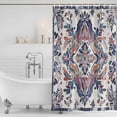thumbnail image 4 of Boho Navy Blue Waterproof Fabric Shower Curtain,Vintage Southwestern Geometric Art Waterproof Fabric Shower Curtain for Bathroom Curtains Bathtubs Hotel Shower Curtains with 12 Hooks Extra Long 72x96, 4 of 8
