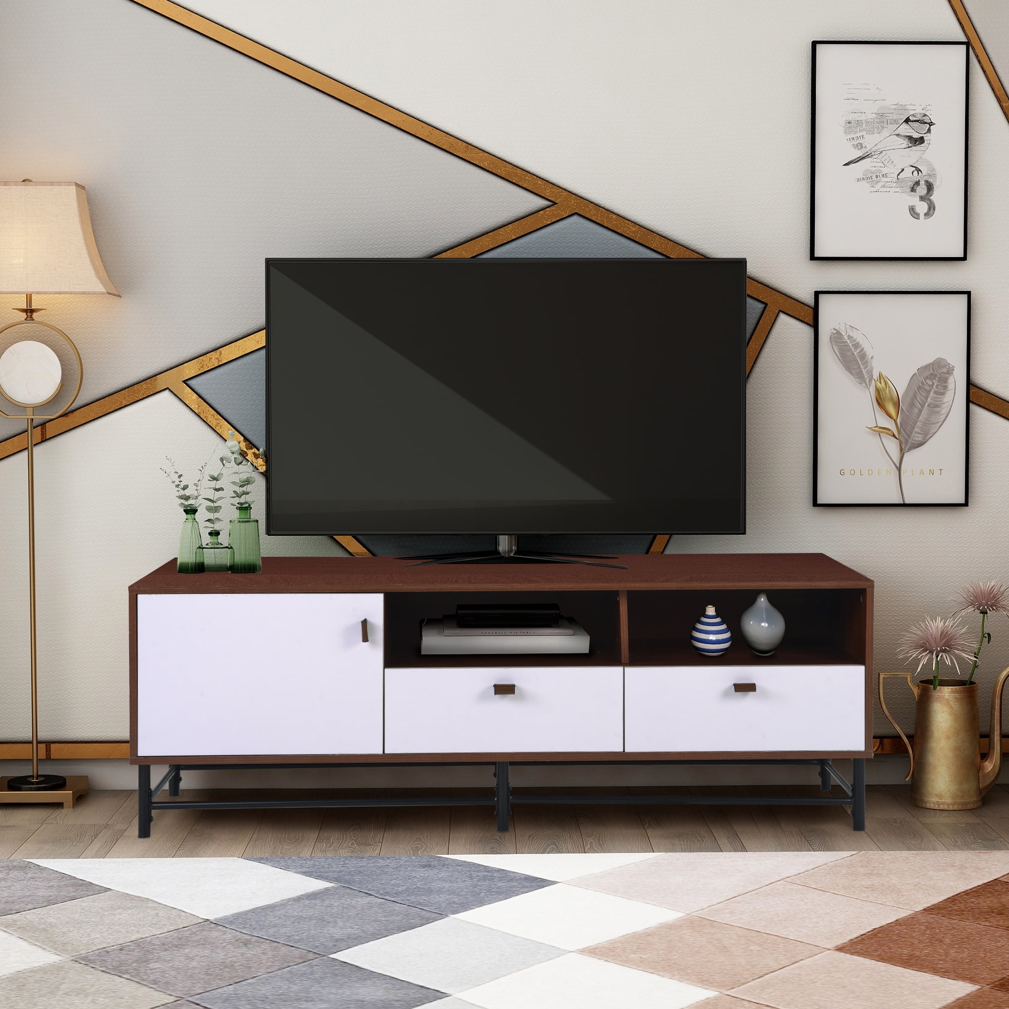 Modern TV Stand Farmhouse TV Stand for TVs up to 65