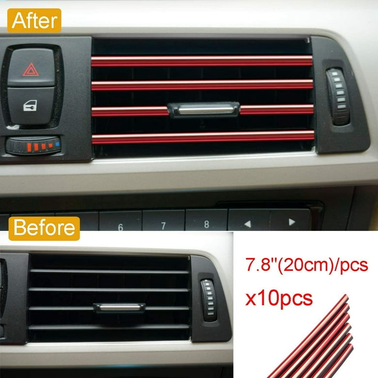ROYALFOX 10pc Chrome PVC Car Air Conditioner Vent Outlet Trim