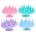 thumbnail image 3 of 4 Uds cepillo de champú de silicona ducha cuero cabelludo masajeador alivio de presión peine para lavar el cabello, 3 of 8
