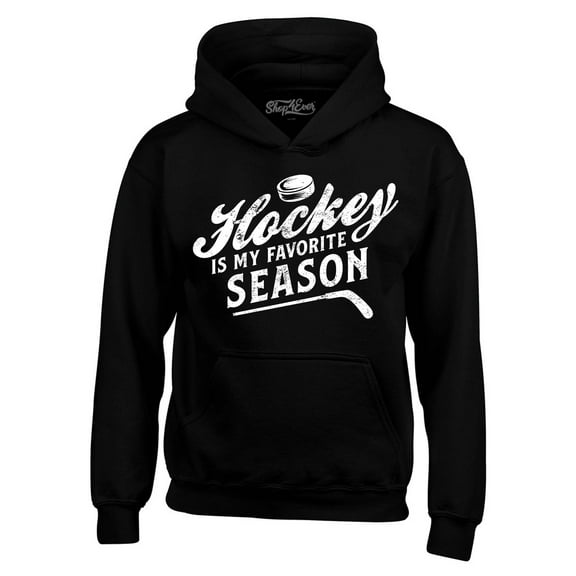 Shop4Ever Men's Hockey is My Favorite Season Sports Hooded Sweatshirt Hoodie X-Large Black