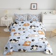 thumbnail image 2 of Manfei Sweet Puppy Full Size Comforter Sets, Dog Paw Bone Bedding Comforter Set, Light Blue, Polkadot Reversible, 3pcs, 1 Comforter and 2 Pillowcases, 2 of 7