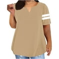 thumbnail image 2 of Xdegoge Plus Size Tops Womens Clothes Short Sleeve V Neck T Shirts Summer Trendy Loose Fit Tees Dressy Casual Blouses Oversized Tunic Tops Ropa Mujer Items Groceries Online, 2 of 6