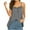 Dark Gray, variant on Camisole Tops for Women Summer Loose Vests Square Neck Camisoles Sleeveless Pleated Blouses Spaghetti Strap Tank Top Casual Solid Color Cami Swing Tops
