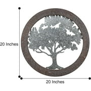 Hosley Hosley Wooden Wall Decor Farmhouse Tree Wall Sculptures