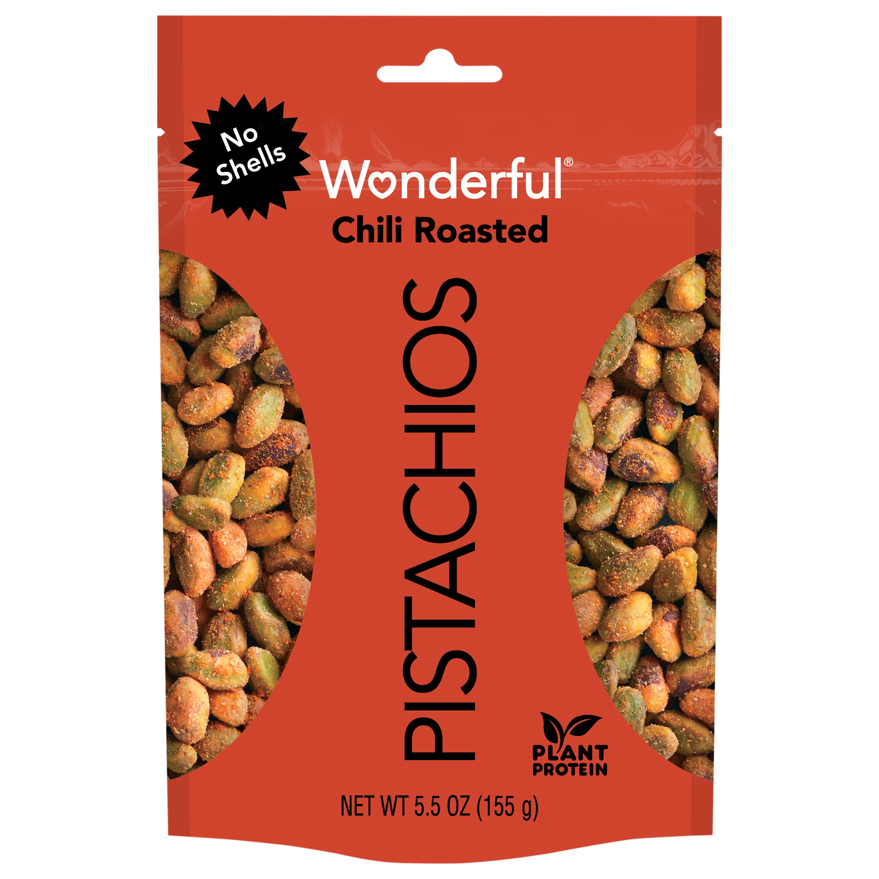 Wonderful Chili Roasted, No Shell Pistachios, 5.5 Oz Resealable Pouch