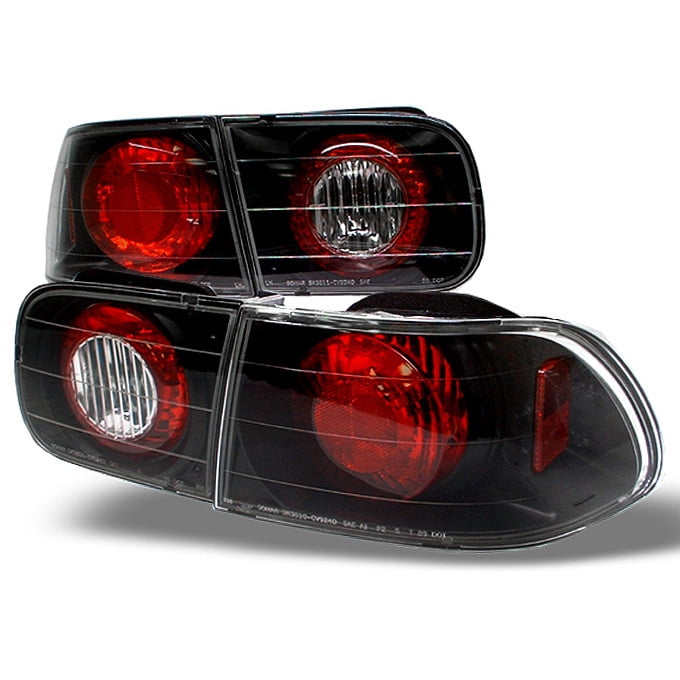 For 92-95 Honda Civic 3Dr Hatchback Tail Lights Brake Stop Rear Lamps Red Clear 