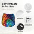 thumbnail image 4 of Yiaed Colorful Parrot Jungle Dream Print Women's Running Shorts with Liner 3 Zipper Pockets Elastic Workout Athletic Gym Yoga Shorts-, 4 of 7