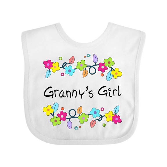 Inktastic Grannys Girl Bright Flowers Girls Baby Bib
