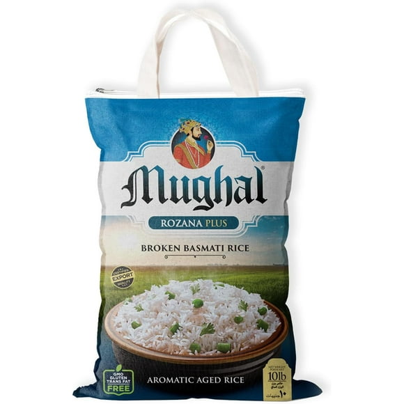 Mughal Rozana Plus Broken Basmati Rice, 10 lbs (4.54 kgs), Perfect for Rice Puddings, Aromatic, BRC Certified
