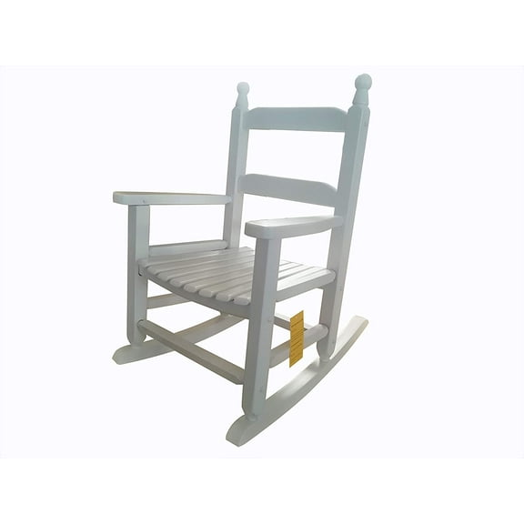 Rocking Rocker - K081WT Durable White Childās Wood Porch Rocker/Outdoor Rocking Chair - Indoor or Outdoor - Suitable for 3-7 Years Old