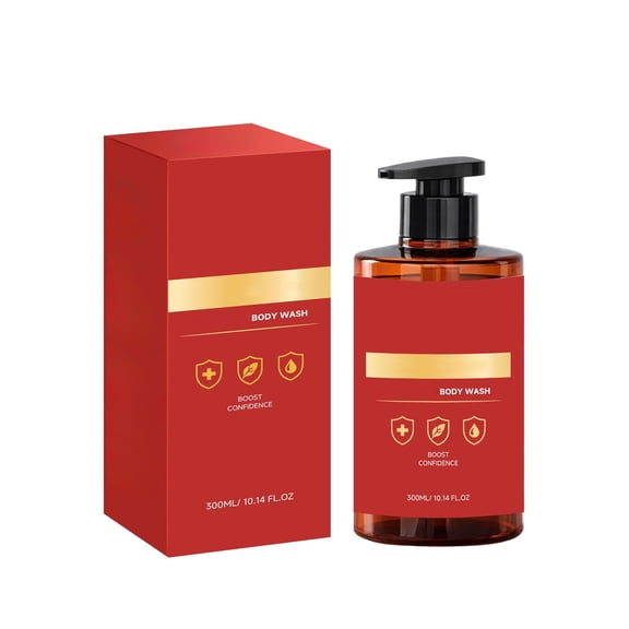 Men Sandalwood Body Wash, Long Lasting Scent Gentle Daily Cleanser, Full Body Shower Gel For Men Home Shower Routine, 10.15fl oz