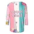 thumbnail image 5 of Ounisa Womens 3/4 Sleeve T Shirt Crew Neck Easter Bunny Printed Pullover Loose Fit Casual Spring Trendy Tops S-3XL, 5 of 7