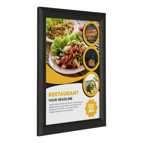 8.5×11 Snap Poster Frame 1 inch Black Profile Mitered Corner 2 Pack