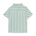 thumbnail image 6 of akafmk Girls Short Sleeve Shirts Cotton Linen Stripe Button Down Shirt Collared Relaxed Summer Casual Beach Shirt, 5-15Y, 6 of 8
