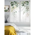 thumbnail image 4 of Sheer Curtains 63 Inches Long, Eucalyptus Leaf Light Filtering Window Curtains for Living Room/Bedroom, Weeping Green Botanical Summer Rod Pocket Voile Sheer Curtain Drapes, 52"W x 63"L, 2 Panels, 4 of 8