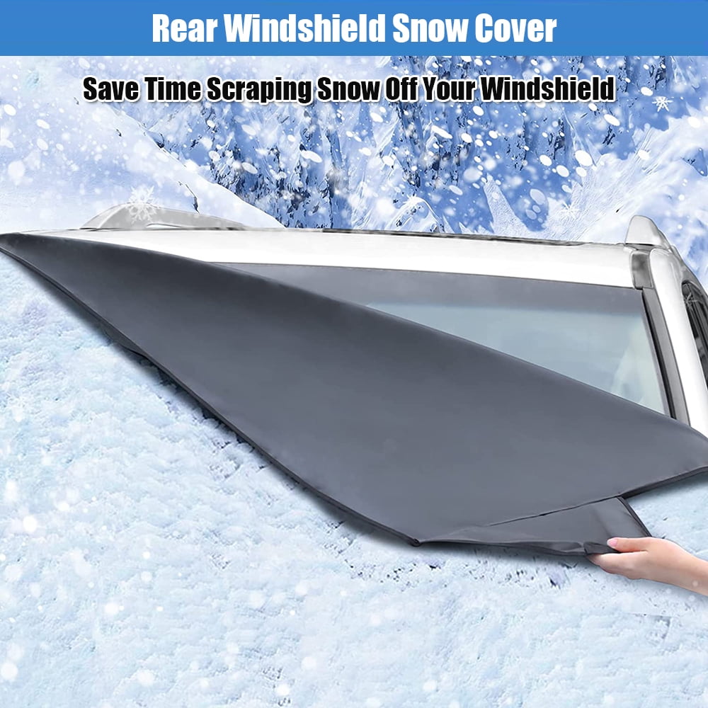 Aousthop Rear Windshield Snow Cover, Black Winter Snow Shield Car Window,  All Weather Car Cover 