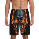 thumbnail image 1 of Balery Flame Metal Skull Pantalones cortos de pijama de punto de algodón para hombre con cinturilla y bolsillos-XX-Large, 1 of 6