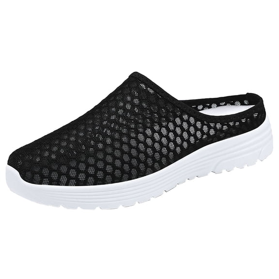 Wovix Slippers For Women Casual Breathable Lightweight Mesh Plaid Shoes Work Soft Sole Slip-On Mules Footwear Daily Wear