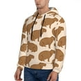 thumbnail image 2 of Hoodies for Men - Brown Capybara Long Sleeve Comfrt Men'S Fashion Hoodies & Sweatshirts, Sweatshirts for Men Hoodies Pullover Clothing Clothes with Pouch, 2 of 7