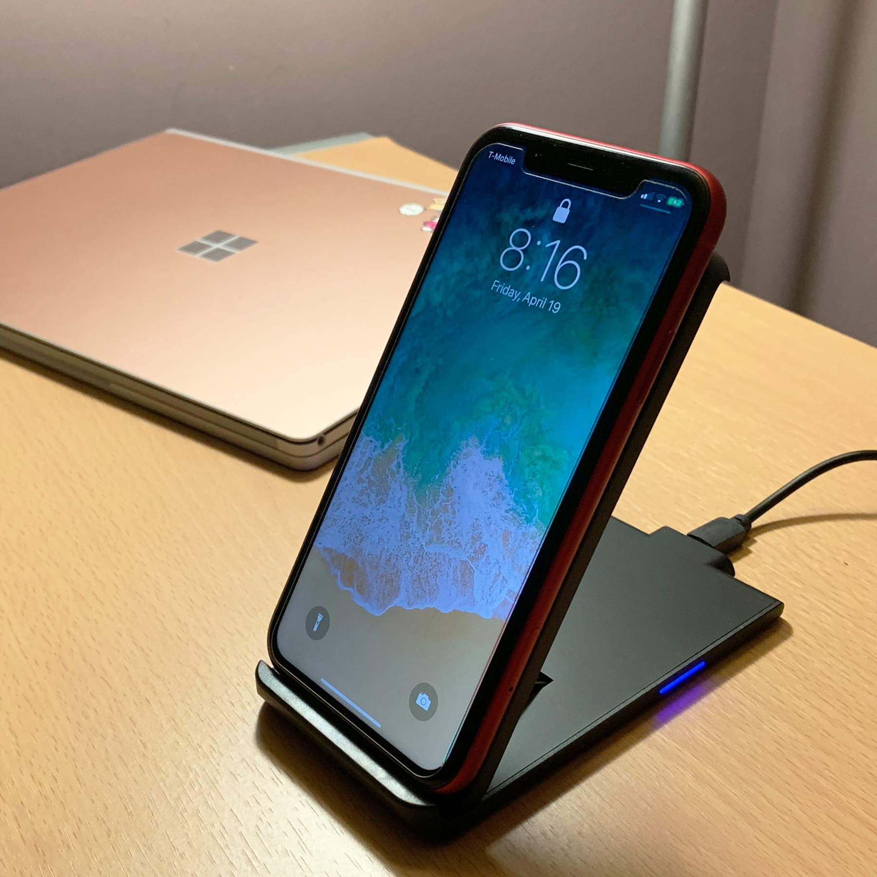 Premium Plus Fast Foldable Wireless Charger 10W Wireless Charging Stand Qi Certified Compatible iPhone XR Xs Max XS X 8 8 Plus Fast Charging Galaxy S10 S9 S9 S8 S8 and More No AC Adapter