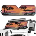 thumbnail image 2 of HUIACONG Beach Sunsets Windshield Sun Shade for 1997-2018 Jeep Wrangler TJ JK JKU, Sunshades Heat Shield, Aluminum Foil Triple Laminate Structure, Silver, 2 of 6