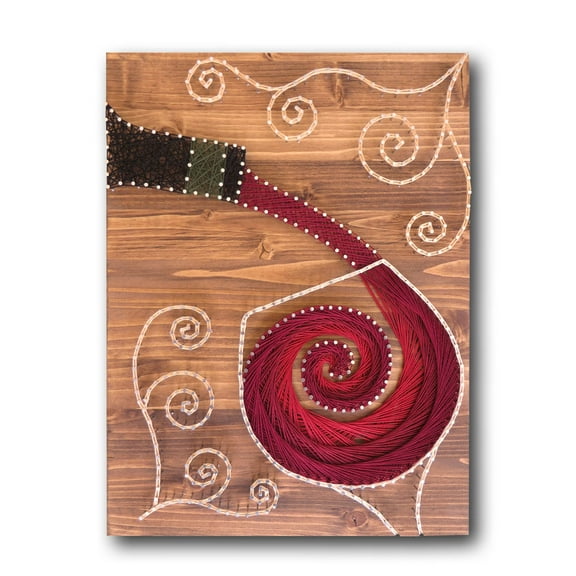 Stained Wood Pouring Wine String Art Kit