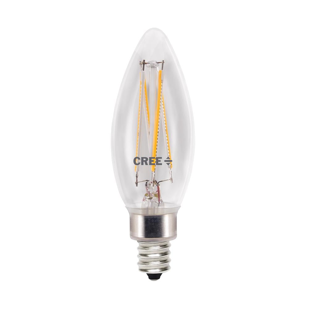 Proportional underviser hjælper Cree Lighting B11 Clear Glass Filament Candelabra 60W Equivalent LED Bulb,  500 lumens, Dimmable, Soft White 2700K, 25,000 hour rated life, 90+ CRI |  1-Pack - Walmart.com