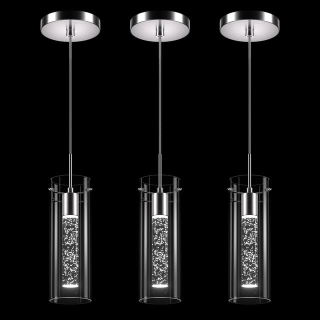 Lámpara de techo Esfos con colgante LED de cristal, 3 x 7,5 W