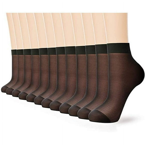 G&Y 12 Paires de Chaussettes Cheville en Nylon pour Femmes - Bas Collants Transparents 20D (12 Nude)