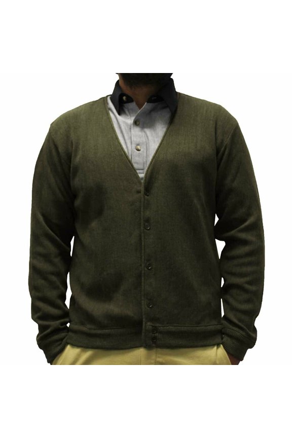 Classics By Palmland Men's Long-Sleeve Links Cardigan Sweater
