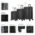 thumbnail image 4 of InUSA Ally 3-Piece Hardside Luggage Sets with Spinner Wheels Handle Trolley, (20"/24"/28"), Black, 4 of 10