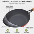 thumbnail image 5 of KITESSENSU Enameled Cast Iron Skillets, Non Stick Frying Pans Set with Durable Wooden Handle, 8&10&12 Inch Cast Iron Pans for Multi-Cooking, Pre Seasoned Cookware Set - Gradual Burgundy Red, 5 of 7