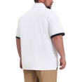 thumbnail image 3 of INSPIRE CHIC Men's Big & Tall Short Sleeve Office Soft Knitted Business Polo Shirt XL White, 3 of 4