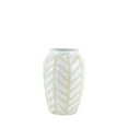 thumbnail image 1 of Benzara BM188085 Decorative Ceramic Vase with Unique Pattern - White & Beige, 1 of 1