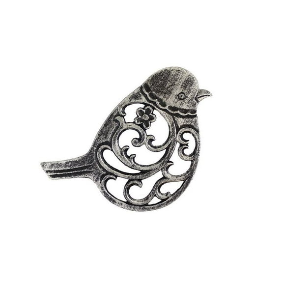 Handcrafted Nautical Decor Rustic Silver Cast Iron Bird Trivet 8" - Cast Iron Decoration