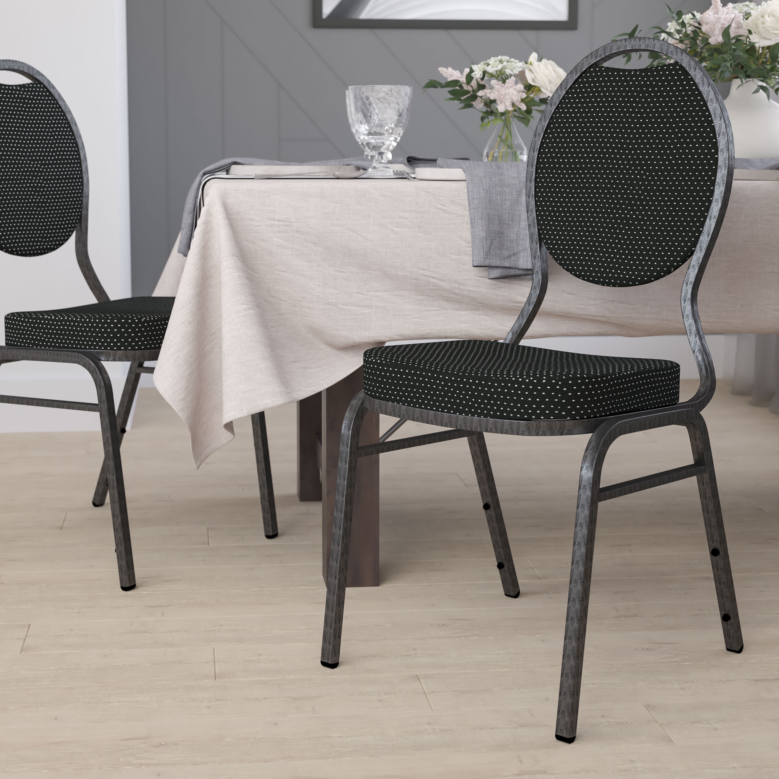 Hercules Series Teardrop Back Stacking Banquet Chair with 2.5-inch thick Seat 