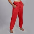 thumbnail image 2 of JJHGVB Joggers for Women Petite Pants Sweatpants Women Straight Leg Sweatpants Bottom Joggers Drawstring High Waited Tapered Yoga Pants With Pockets Slacks for Women Womens Pants Red XL, 2 of 5