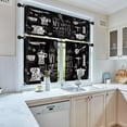 thumbnail image 2 of Black White Kitchen Curtains Abstract Window Curtains Valance and Tier Set 36 Inch, Kitchen Rules Doodle Rod Pocket Short Tier Curtain for Bedroom Living Room, Modern Small Cafe Kitchen Decor, 2 of 6