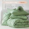 thumbnail image 6 of Davulos Queen Size Comforter Set,7 Pieces Green Bedding Sets for All Season Bed in a Bag with Comforter ,Flat Sheet ,Fitted Sheet ,Pillowcases & Shams, 6 of 8
