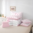 thumbnail image 6 of Erosebridal Cute Bow 7-Piece Twin Bedding Sets For Kids,3D Cartoon Letter E Initial Monogram Bedding Comforter Set,Pink Reversible, 6 of 7